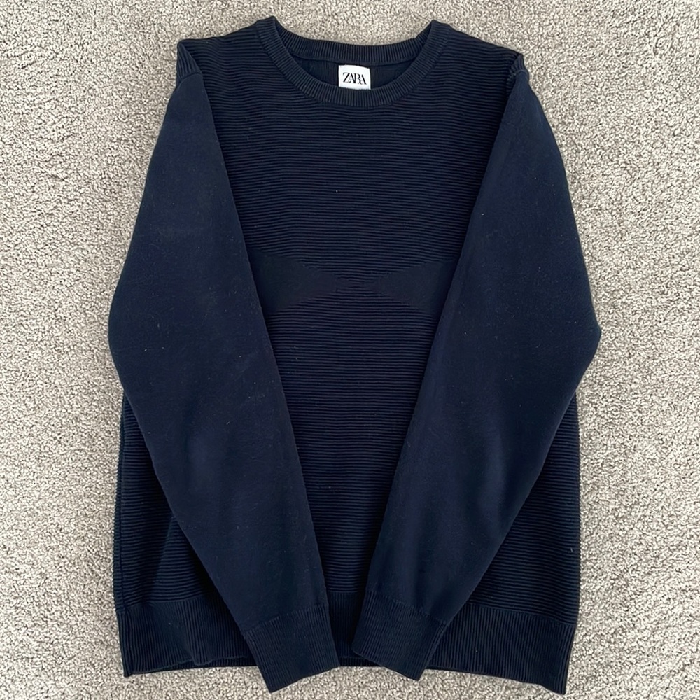 Mens Zara Sweater Navy Blue - Sz Medium